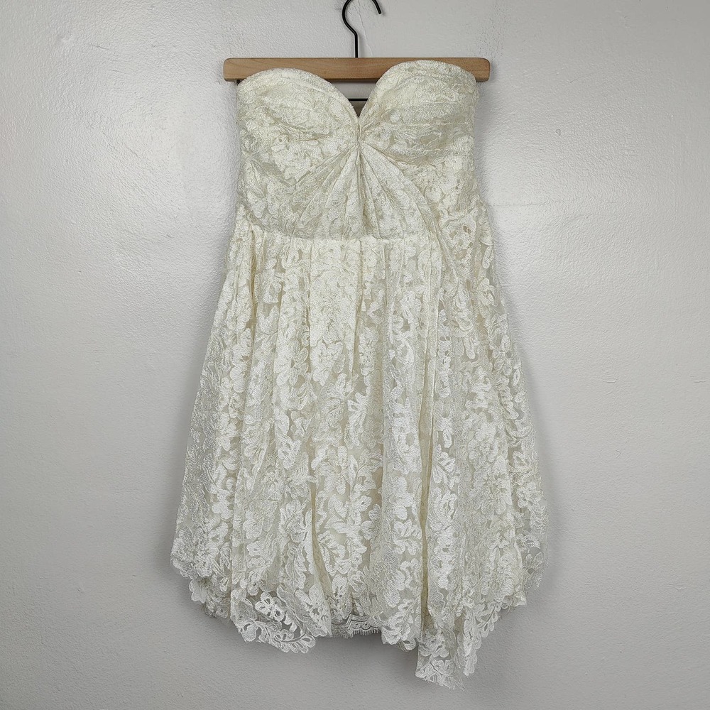 Sarah Seven White Lace Mini Dress